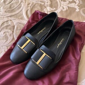 Salvatore Ferragamo Black Leather Loafers